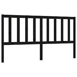 Maison Chic Tête de lit scandinave pour lit adulte,Meuble de chambre Noir 206x4x100 cm Bois massif de pin -MN64719