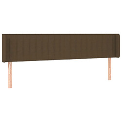 vidaXL Tête de lit avec oreilles Marron Foncé 163x16x78/88 cm Tissu