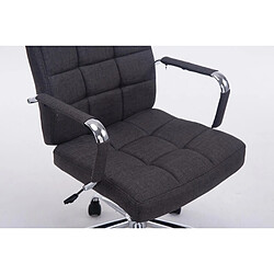 Acheter Decoshop26 Chaise fauteuil de bureau à roulettes en tissu gris foncé hauteur réglable BUR10110