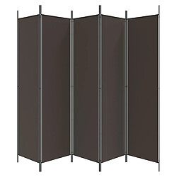 Avis vidaXL Cloison de séparation 5 panneaux Marron 250x200 cm Tissu