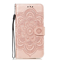 Wewoo Coque Etui à rabat en cuir Mandala avec motif gaufrage pour iPhone 11 Pro support et logements cartes portefeuille et cadre photo et lanière or rose