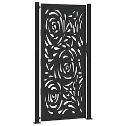 vidaXL Portail de jardin noir 105x205 cm acier conception de flamme