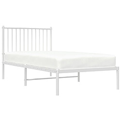 Avis vidaXL Cadre de lit métal sans matelas avec tête de lit blanc 90x190cm