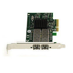 Kalea-Informatique Carte PCIe Reseau Gigabit Lan Ethernet 1G Fibre SFP 2 Ports - CHIPSET Intel I82576