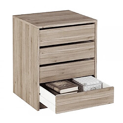 Pegane Commode / Meuble de rangement coloris chêne cortez - Hauteur 61.4 x Longueur 50 x Profondeur 44 cm