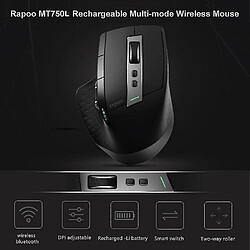 Universal MT750L Souris sans fil rechargeable pour ordinateur portable / tablette, basculez entre Bluetooth / RT 2.4G Connectez-vous à 4 pas cher