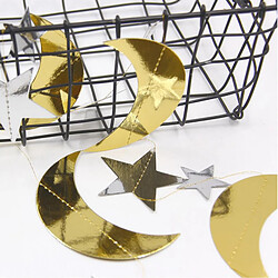 Star Moon Garland Hanging Buntings Ramadan Eid Birthday Party Decors Gold