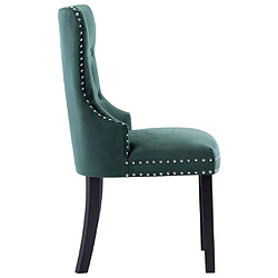 Acheter Decoshop26 Lot de 2 chaises de salle à manger cuisine design classique velours vert foncé CDS021085