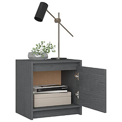 Avis Maison Chic Table de chevet Table de Nuit Meuble de Rangement Gris 40x30,5x40 cm Bois de pin massif