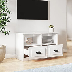 Avis Maison Chic Meuble TV scandinave - Banc TV pour salon blanc brillant 80x35x50 cm bois d'ingénierie -MN47922