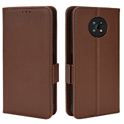 Etui en PU texture litchi, antichoc, magnétique avec support, marron pour votre Nokia G50