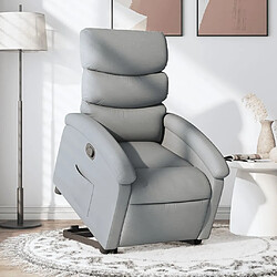 vidaXL Fauteuil inclinable Gris clair Tissu