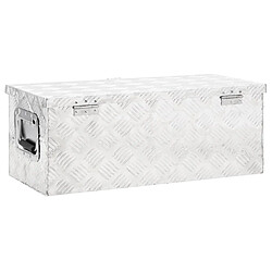 Avis vidaXL Boîte de rangement Argenté 70x31x27 cm Aluminium