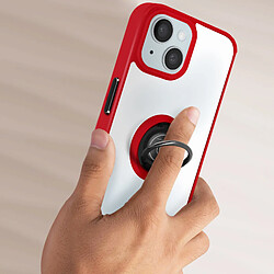 Avis Avizar Coque pour iPhone 15 Plus Hybride Bague Métallique Support Vidéo Ringrip Rouge