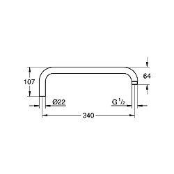 GROHE Bras de Douche pour Colonne Rainshower 14047000 (Import Allemagne), Chrome