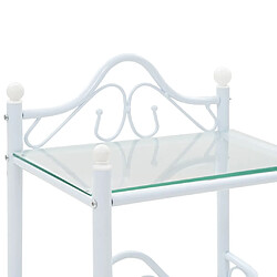 Acheter vidaXL Table de chevet Acier et verre trempé 45 x 30,5 x 60 cm Blanc