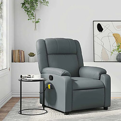 Maison Chic Fauteuil Relax pour salon, Fauteuil de massage inclinable Gris Similicuir -GKD62432