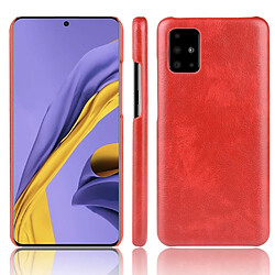 Coque en TPU + PU peau de litchi enrobée rouge pour votre Samsung Galaxy A51 5G SM-A516