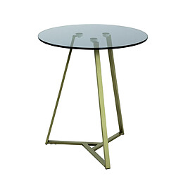 Pegane Table d'appoint coloris or-gris - H 50 x Ø 45 cm