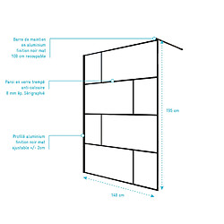 Acheter Aurlane Paroi de douche 140 cm