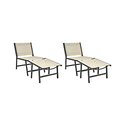 Beliani Chaise de jardin MARCEDDI Beige-Noir