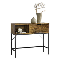 Table console Tranemo 92 x 30 x 80 cm Effet bois foncé Noir [en.casa]