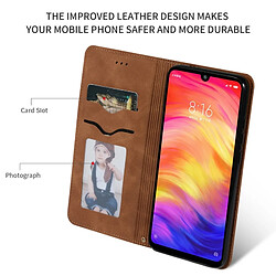 Wewoo Housse Coque Etui en cuir avec rabat horizontal magnétique Business Skin Feel pour Redmi Note7 et Redmi Note7 Pro Marron