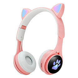 Yonis Casque Audio Bluetooth Pattes De Chat Lumineux