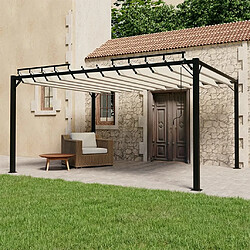 Maison Chic Tonnelle | Pergola avec toit à persienne 3x4 m Crème Tissu et aluminium -GKD12968