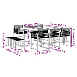 vidaXL Ensemble à manger de jardin 11 pcs noir résine tressée pas cher