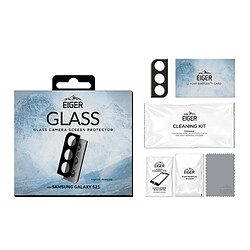 Avis EIGER Protection d'objectif d'appareil photo en fibre de verre pour Samsung Galaxy S21 - Transparent/noir - Avec kit de nettoyage