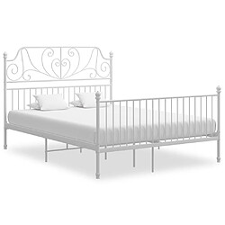 Maison Chic Lit adulte - Lit simple Cadre de lit,Structure du lit Contemporain Blanc Métal 140x200 cm -MN56486