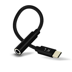 Avizar Adaptateur Audio USB type C vers Jack 3.5mm Son de qualité 12cm HL-102 - Noir