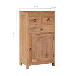 vidaXL Buffet 50x30x90 cm bois de teck massif pas cher