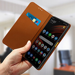 Acheter Avizar Étui Xiaomi Poco M4 Pro 5G et Xiaomi Redmi Note 11S 5G Cuir Porte-carte Marron