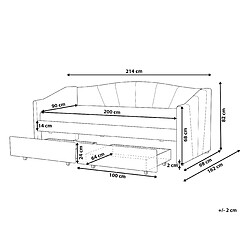 Avis Beliani Lit à rangement en tissu rouge 90 x 200 cm VITTEL