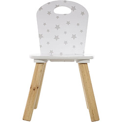 Atmosphera, Createur D'Interieur Chaise enfant en bois Douceur - Blanc avec motifs