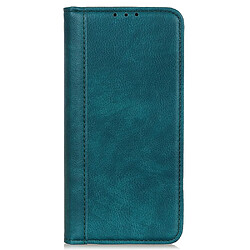 Etui en PU texture litchi, anti-rayures, auto-absorbée avec support vert pour votre Motorola Edge 20 Lite