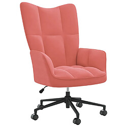 vidaXL Chaise de relaxation Rose Velours