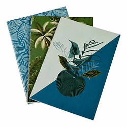 Paris Prix Lot de 3 Carnets A6 Jardin d'Eden 10x14cm Bleu