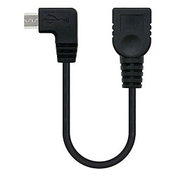 Câble USB 2.0 A vers USB B NANOCABLE CABLE USB 2.0 OTG ACODADO, TIPO MICRO B/M-A/H, NEGRO, 15 CM 15 cm Noir Prise Mâle/Prise F