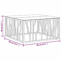 vidaXL Table basse doré 80x80x40 cm acier inoxydable et verre pas cher