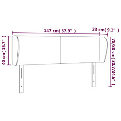 Acheter vidaXL Tête de lit avec oreilles Gris clair 147x23x78/88 cm Velours