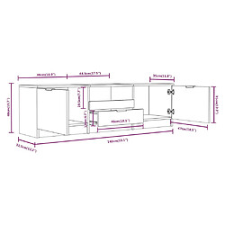 vidaXL Meuble TV Blanc 140x35x40 cm Bois d'ingénierie pas cher