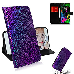 Wewoo Housse Coque Pour LG G8 ThinQ Couleur unie Coloré Boucle Magnétique Horizontale Étui en cuir PU avec support et emplacements cartes et portefeuille et lanière Violet