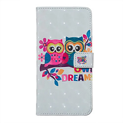 Wewoo Housse Coque Etui à rabat horizontal Lovers Owl Pattern pour HuMate 20 Lite, avec support et logements pour cartes, cadre photo porte-monnaie