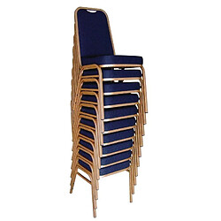 Bolero Chaises de banquet à dossier carré bleues - Lot de 4