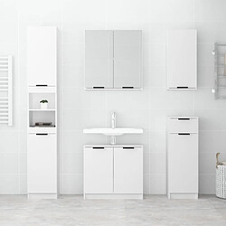 Avis Maison Chic Armoire salle de bain,Meuble de rangement de salle de bain,Meuble haut Blanc 64,5x33,5x59 cm Bois d'ingénierie -GKD691668