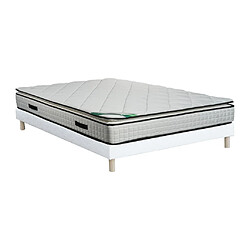 Vente-Unique Ensemble 160 x 200 cm sommier tapissier + matelas mousse et coutil bambou ép.23cm - ADANA de NATUREA