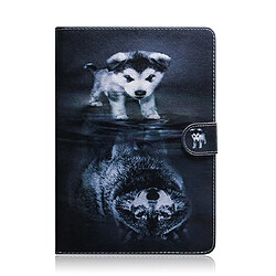 Wewoo Housse Coque Étui à rabat horizontal en cuir avec motif Wolf et Chien pour Huawei MediaPad M5 Lite 8 / Honneur Tab 5avec support et fente carte et porte-monnaie